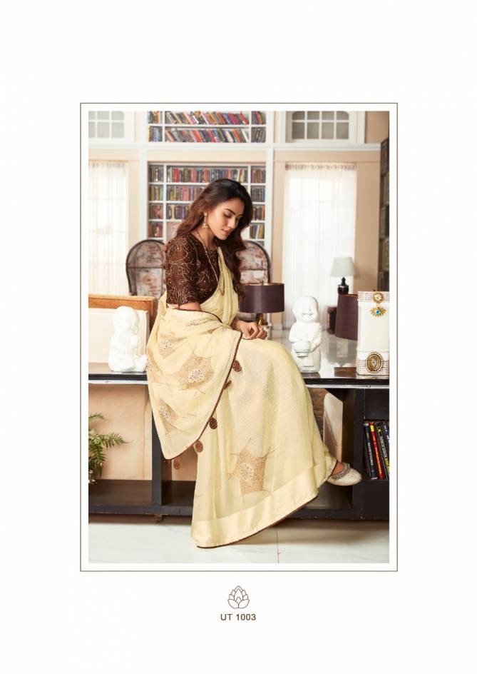 Sr Utsav Printed Chiffon Designer Fancy Party Wear Saree Collection